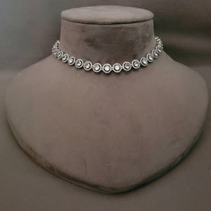 INDO WESTERN CZ STONE NECKLACE WITH EARRINGS
