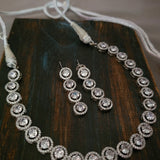 INDO WESTERN CZ STONE NECKLACE WITH EARRINGS