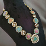 EXCLUSIVE FINEST QUALITY MULTICOLOR STONE NECKLACE WITH EARRINGS