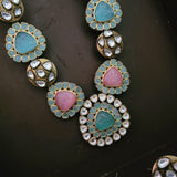 EXCLUSIVE FINEST QUALITY MULTICOLOR STONE NECKLACE WITH EARRINGS