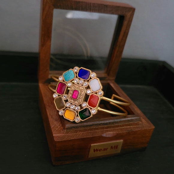 NAVRATAN BANGLE IN FINEST QUALITY FINISH (ADJUSTABLE)