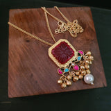 CARVED STONE PENDANT WITH CHAIN