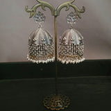 TRIBAL SILVER PLATED EARRINGS IN DUAL TONE