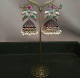 TRIBAL SILVER PLATED MULTI COLOR EXCLUSIVE EARRINGS