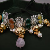 EXCLUSIVE SILVER PLATED SEMI PRECIOUS STONE CHOKER