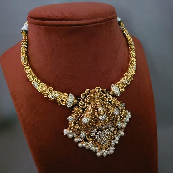 FINEST QUALITY TEMPLE HASLI NECKLACE WITH EARRINGS