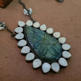 REAL LABRADORITE AND MOTHER OF PEARL EXCLUSIVE NECKPIECE