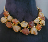 EXCLUSIVE SEMI PREVIOUS STONE CHOKER WITH EARRINGS