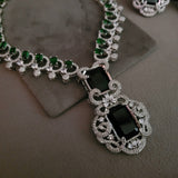 EXCLUSIVE FINEST QUALITY CZ STONE NECKLACE WITH EARRINGS