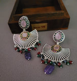 TRIBAL SILVER PLATED EARRINGS