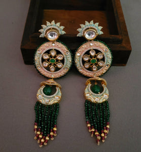 STATEMENT PASTEL KUNDAN EARRINGS