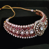 EXCLUSIVE FINEST QUALITY POLKI KUNDAN CHOKER WITH EARRINGS