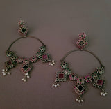 TRIBAL REAL SILVER PLATED STATEMENT EARRINGS