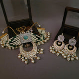 DESIGNER POLKI KUNDAN CHOKER WITH EARRINGS