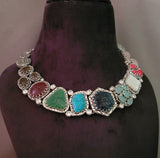 EXCLUSIVE DESIGNER MULTI COLOR CHOKER WITH EARRINGS