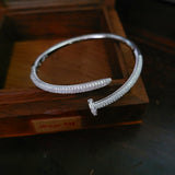 DESIGNER FINEST QUALITY STAINLESS STEEL CZ STONE OPENABLE BANGLE