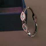 DESIGNER FINEST QUALITY STAINLESS STEEL CZ STONE OPENABLE BANGLE