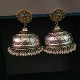 TRIBAL REAL SILVER PLATED DESIGNER JHUMKAAS