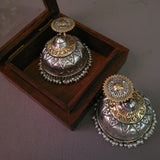 TRIBAL REAL SILVER PLATED DESIGNER JHUMKAAS