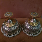 TRIBAL REAL SILVER PLATED DESIGNER JHUMKAAS