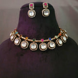 DESIGNER FINEST QUALITY MOISSANITE KUNDAN CHOKER WITH EARRINGS