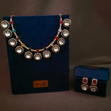 DESIGNER FINEST QUALITY MOISSANITE KUNDAN CHOKER WITH EARRINGS