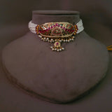 FINEST QUALITY JADAU CHOKER WITH EARRINGS