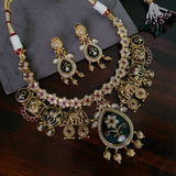 DESIGNER POLKI KUNDAN NECKLACE WITH EARRINGS