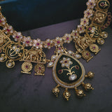 DESIGNER POLKI KUNDAN NECKLACE WITH EARRINGS