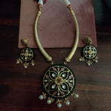 DESIGNER MEENAKARI HASLI CHOKER WITH EARRINGS