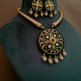 DESIGNER MEENAKARI HASLI CHOKER WITH EARRINGS