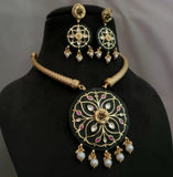 DESIGNER MEENAKARI HASLI CHOKER WITH EARRINGS