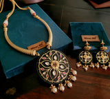 DESIGNER MEENAKARI HASLI CHOKER WITH EARRINGS