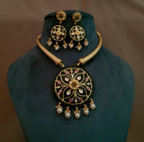 DESIGNER MEENAKARI HASLI CHOKER WITH EARRINGS