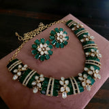 STATEMENT KUNDAN CHOKER WITH EARRINGS