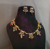 DESIGNER REAL GOLD PLATED EXCLUSIVE NECKPIECE WITH EARRINGS