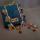 DESIGNER REAL GOLD PLATED EXCLUSIVE NECKPIECE WITH EARRINGS