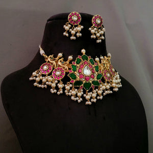 EXCLUSIVE REAL GOLD PLATED NECKPIECE WITH EARRINGS