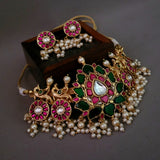 EXCLUSIVE REAL GOLD PLATED NECKPIECE WITH EARRINGS