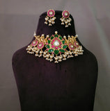 EXCLUSIVE REAL GOLD PLATED NECKPIECE WITH EARRINGS