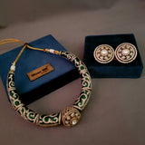 DESIGNER MEENA WORK CHOKER WITH EARRINGS