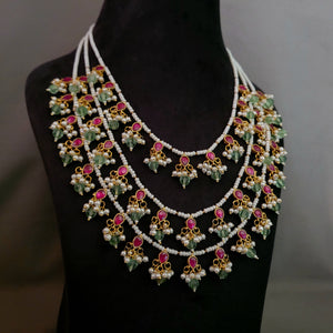 BINDIYA THREE LAYER NECKLACE WITH EARRINGS