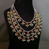 BINDIYA THREE LAYER NECKLACE WITH EARRINGS