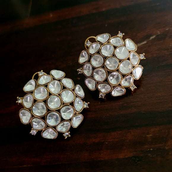 UNCUT POLKI KUNDAN DESIGNER STUDS