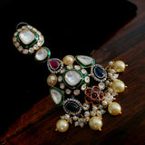 DESIGNER UNCUT POLI KUNDAN MULTICOLOR EARRINGS