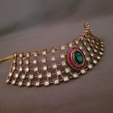 UNCUT POLKI KUNDAN JADAU CHOKER WITH EARRINGS