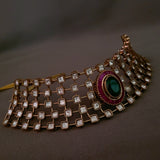 UNCUT POLKI KUNDAN JADAU CHOKER WITH EARRINGS