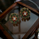 HASLI JADAU POLKI KUNDAN NECKPIECE WITH EARRINGS