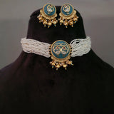 DESIGNER FINEST QUALITY INLAY WORK CHOKER WITH EARRINGS