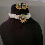 DESIGNER FINEST QUALITY INLAY WORK CHOKER WITH EARRINGS